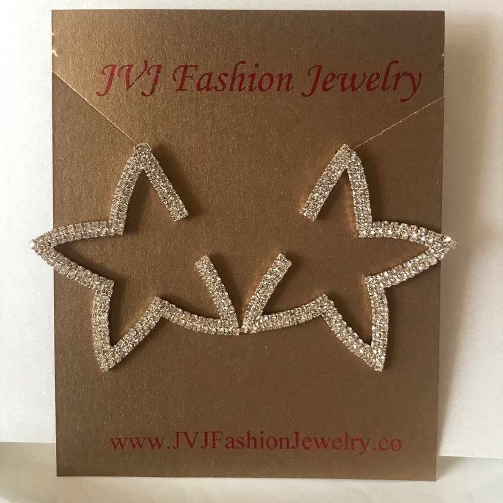 gold plated rhinestone earrings